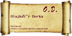 Olajkár Dorka névjegykártya